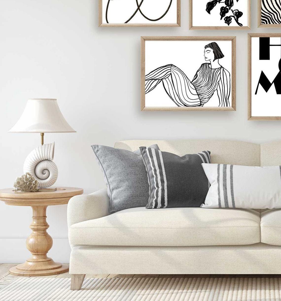 Feminist Line Art Print, Black and White Minimalist Art Work