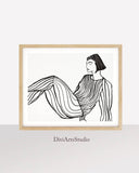 Feminist Line Art Print, Black and White Minimalist Art Work