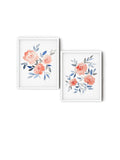 Floral Wall Art, Floral WaterColour Wall Art, Set of 2