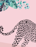 Leopard Wildlife Wall Art, Set of 2 Blush Pink Wall Art