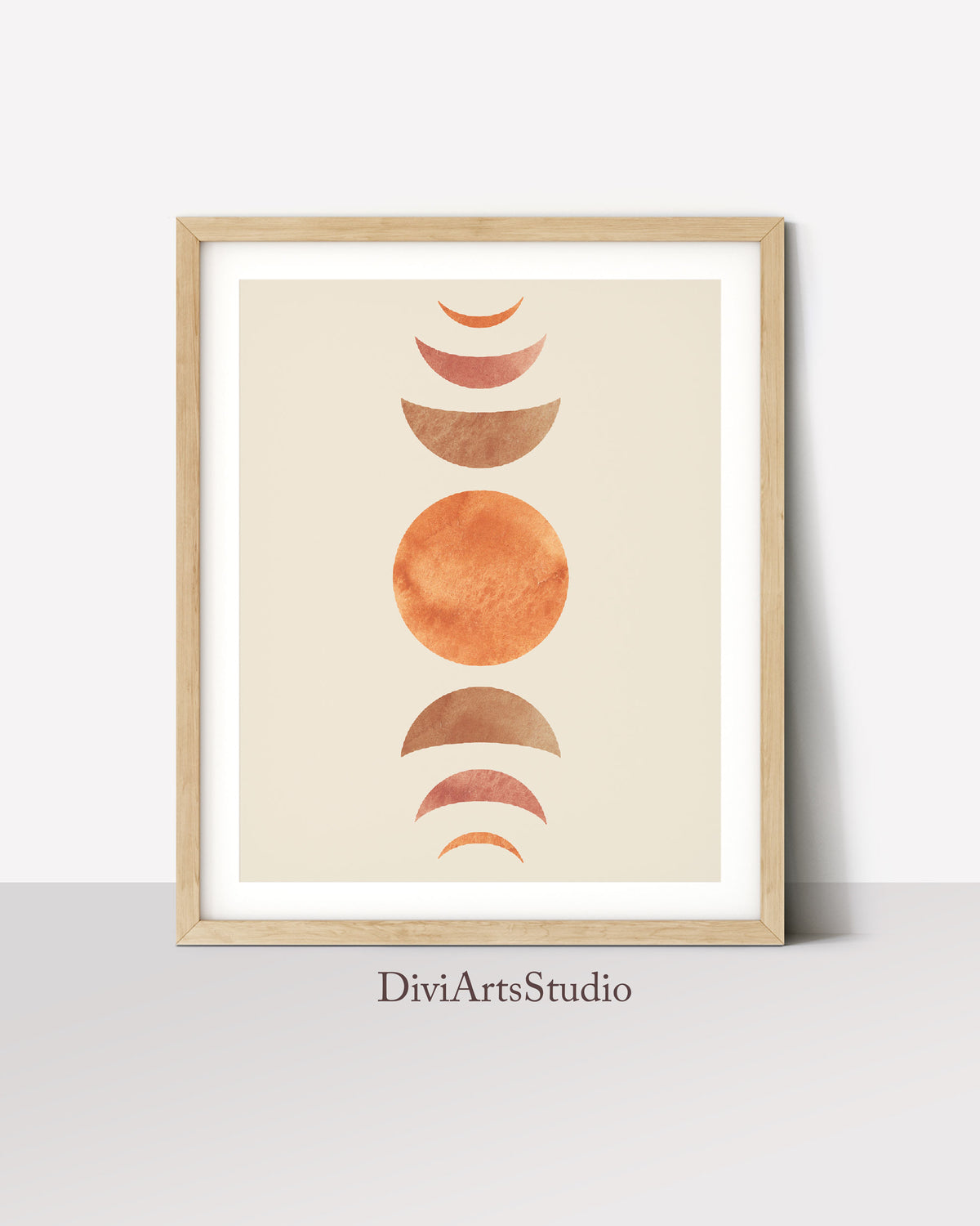 Moon Phases Wall Art Print, Mid-Century Modern Wall Art