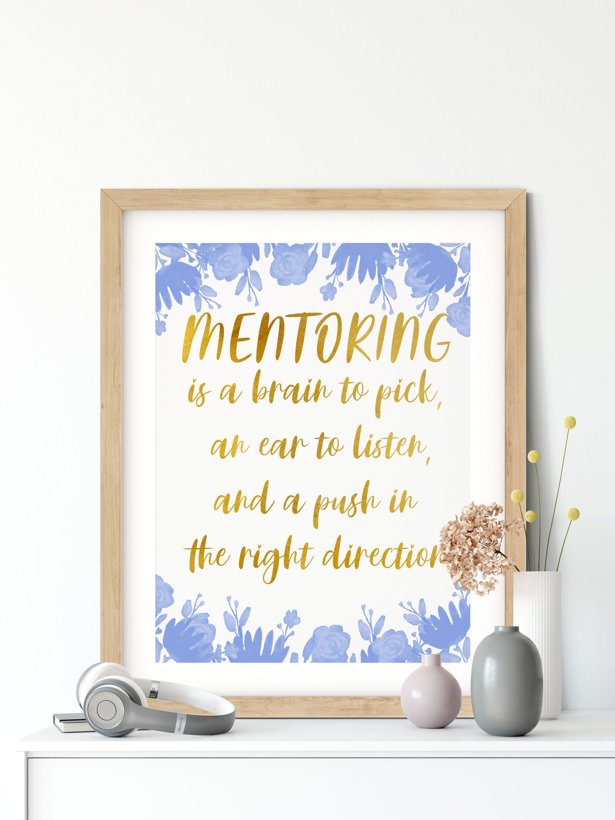 Mentor Poster, Attractive Quotes Wall Art - Blue Main image