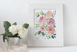 Peonies Wall Art Print, Floral Wall Art