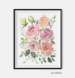 Peonies Wall Art Print, Floral Wall Art