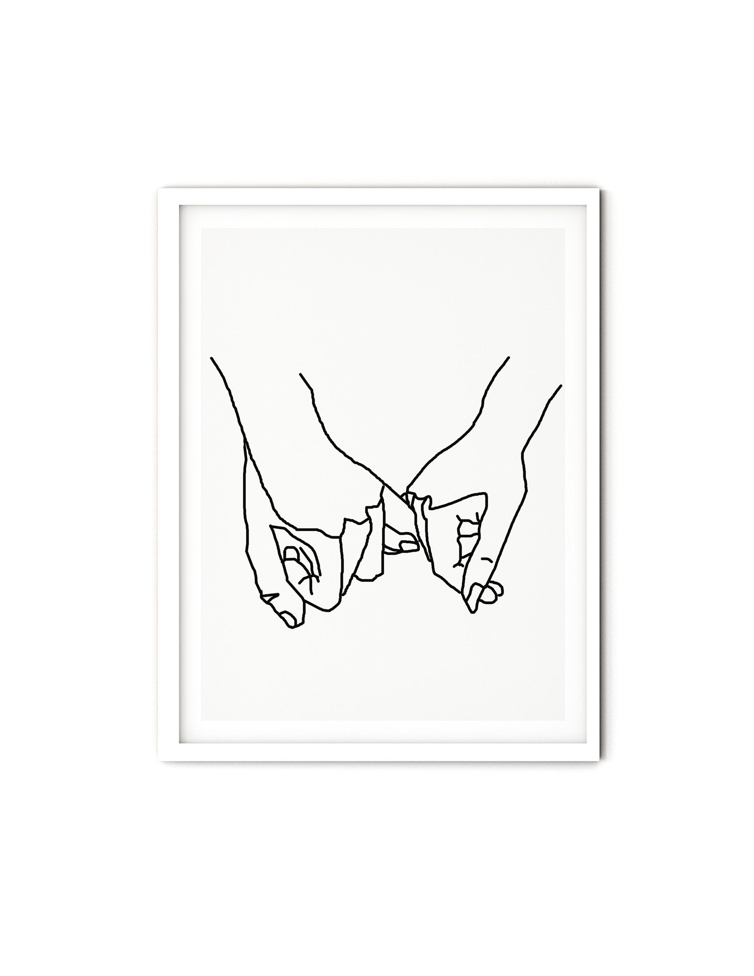 Pinky Promise Wall Art Print, One Line Drawing, Pinky Swear Print, One Line Art, Minimalist line art