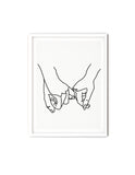 Pinky Promise Wall Art Print, One Line Drawing, Pinky Swear Print, One Line Art, Minimalist line art