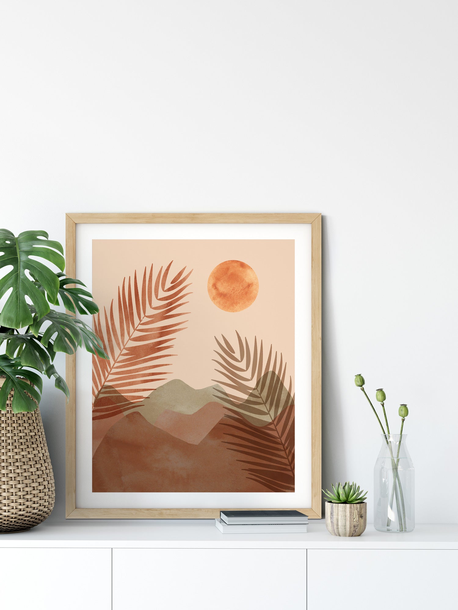 Mid-Century Modern Wall Art, Minimalist Desert Abstract Print