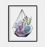 Succulent Wall Art, Terrarium Print Succulent Wall Art Decor