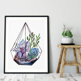 Succulent Wall Art, Terrarium Print Succulent Wall Art Decor