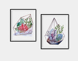 Terrarium Wall Art, Wall Art Prints Set of 2