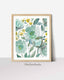 Abstract Floral Wall Art Print, Eye-Catching Teal Flower Wall Art Decor  