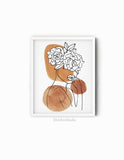 brown women abstract line art prints