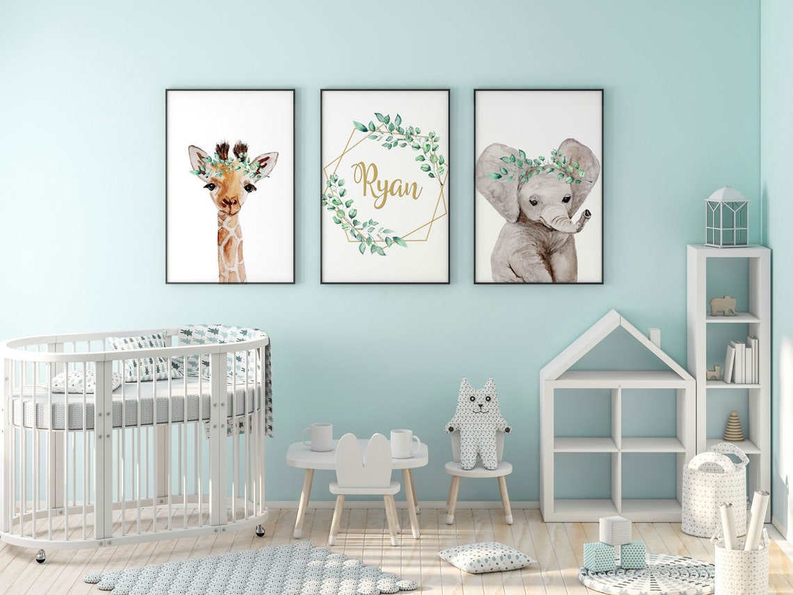 Baby Name Signs for Nursery, Safari Nursery Decor, Nursery Name Print Boys, Nursery Safari Prints, Giraffe Nursery Decor, Printable Nursery