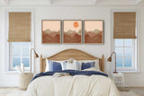 Abstract Prints set of 3, Mid Century Modern Art Print, Terracotta prints, Triptych wall art, Abstract Mountain Wall Art