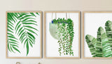 Modern Botanical Wall Art, Bedroom Wall Art, Set of 3