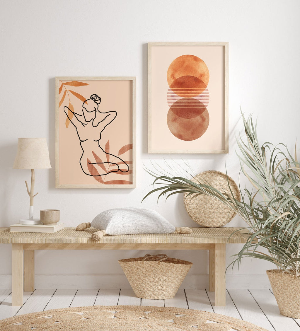 Mid Century Modern Art Print, Boho Wall Art, Minimalist Gallery Wall, Abstract Sun Desert Print, Set of 3 Prints, Modern Art Print, Boho Art
