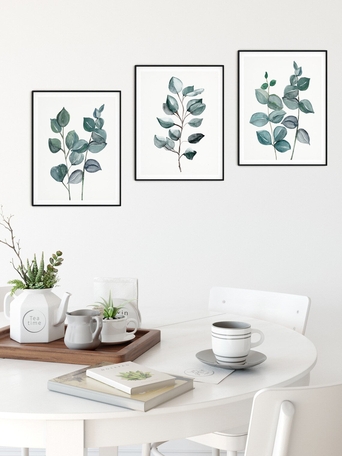 Eucalyptus Wall Art Print, Botanical print set of 3, Green Leaf Wall Art, Eucalyptus leaf Print, 3 Botanical Art Prints