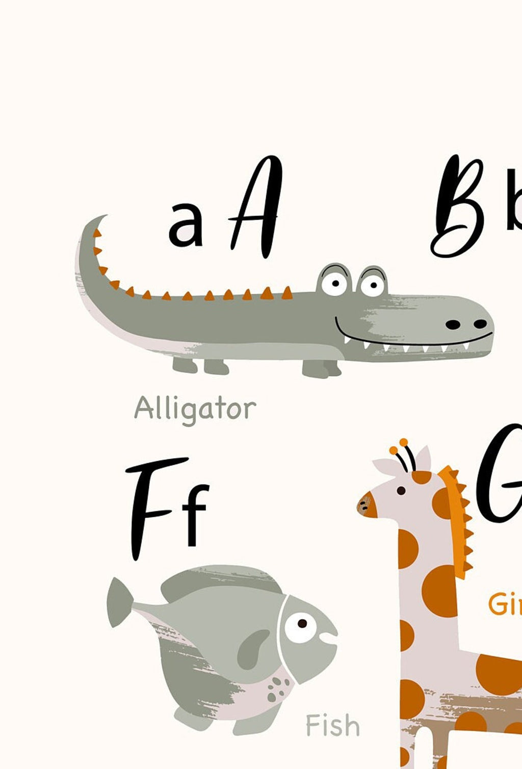 Nursery Alphabet Print, ABC Print for Kids