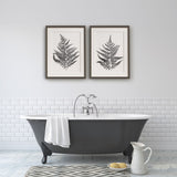Fern Print Black and white, Botanical Leaf Prints Set, Living Room Wall Art, Fern Leaf Illustration, Printed and shipped