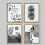 Boho Wall Art Set, Mid Century Modern Prints, Living Room Decor, Bedroom Art print, Abstract Minimalist Black and Grey Art