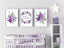 Lilac Nursery Decor, Purple Flower Nursery, Accent Wall Girl, Floral Prints Nursery, Personalized Baby Name Print, Custom Nursery Wall Art