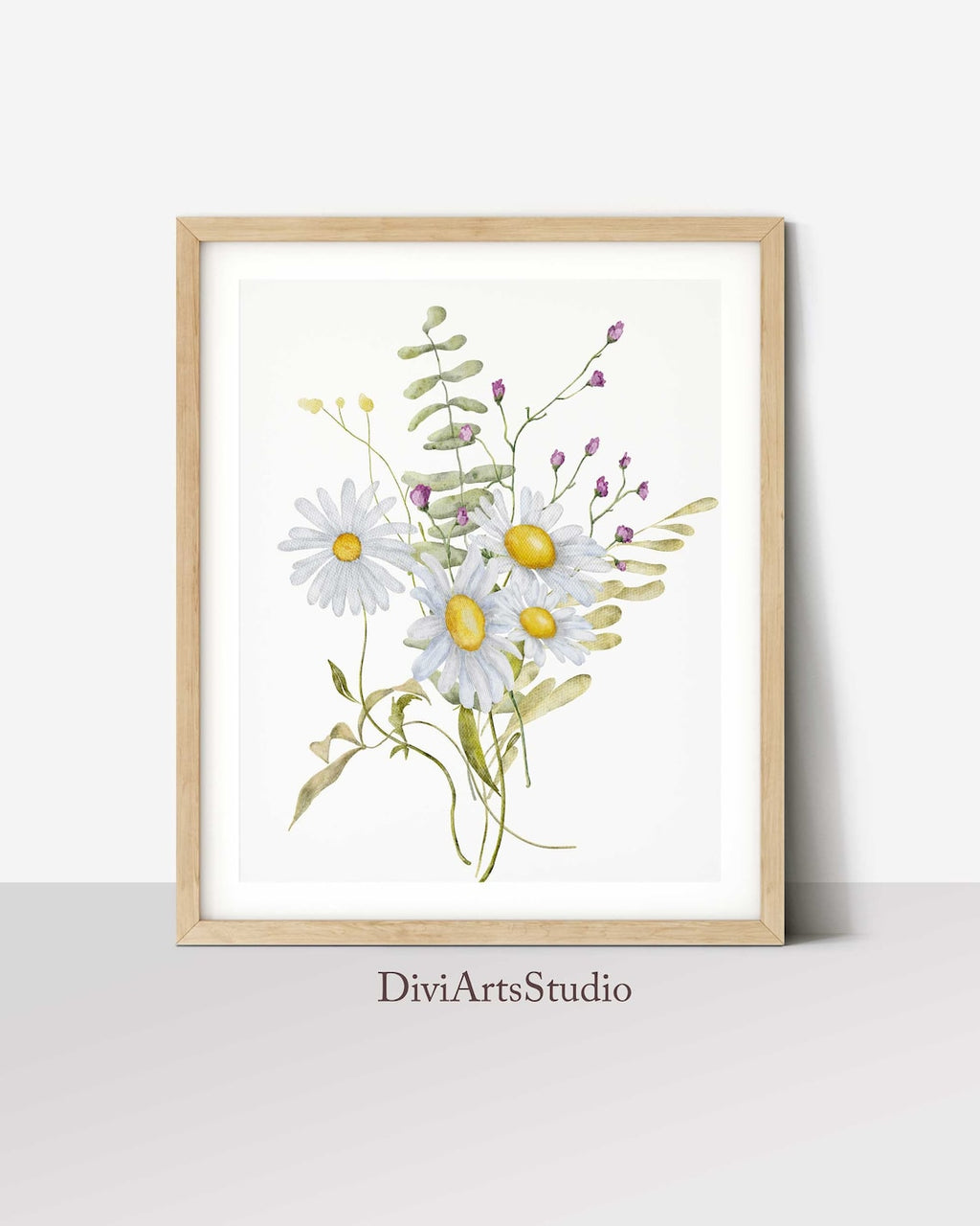 Wildflowers Art Print, Floral Wall Art, Botanical flowers Decor, Wildflowers Set of 2 prints