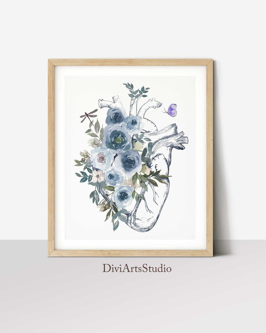 Brain Print, Heart Anatomy Art, Flower Anatomy Print, Doctor Office Wall Art, Medical Poster, Medical student gift