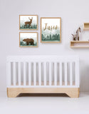 Woodland Nursery Prints Boy, Personalized Name Print Art