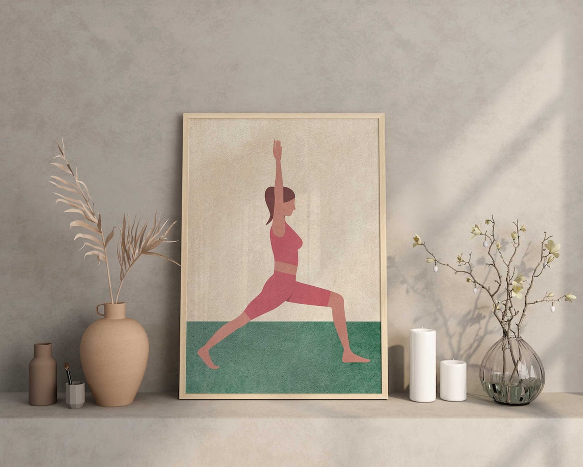 Yoga Poses Poster, Printable Yoga Studio Wall Art