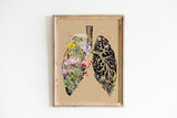 Lungs flower Print, Respiratory Therapy Gift, Pulmonologist Gift, Med School Art, Medical Office Décor