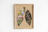 Lungs flower Print, Respiratory Therapy Gift, Pulmonologist Gift, Med School Art, Medical Office Décor