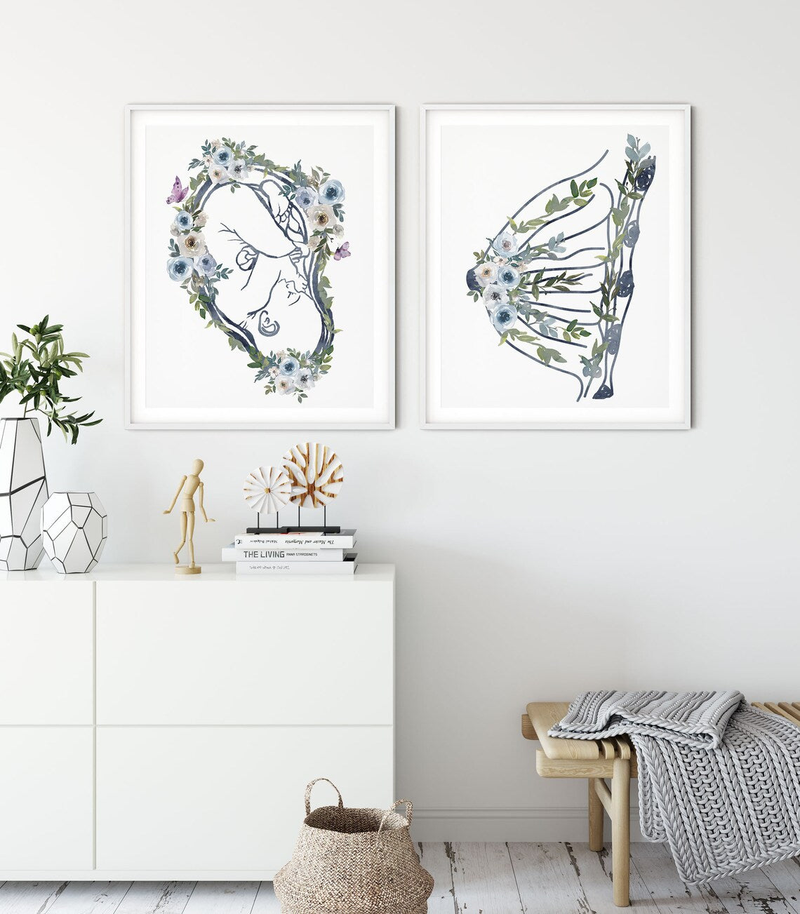 Lámina Artística para Matronas y Ginecólogos - Regalo de Anatomía del Embarazo para Doulas y Ginecólogas - Decoración para Consultorios Médicos - Set de 3 Imagen secundaria del producto