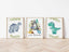 Dinosaur Wall Art, Boy Nursery Decor, Personalized Name Print, Set of 3 Dinosaur Print, Dinosaur Art for Kids Bedroom