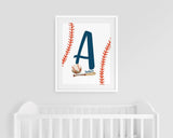 Baseball Nursery Name Print, Boy Initial Printable, Sports Nursery Art, baseball gifts for boys, Personalized Kids Room Decor