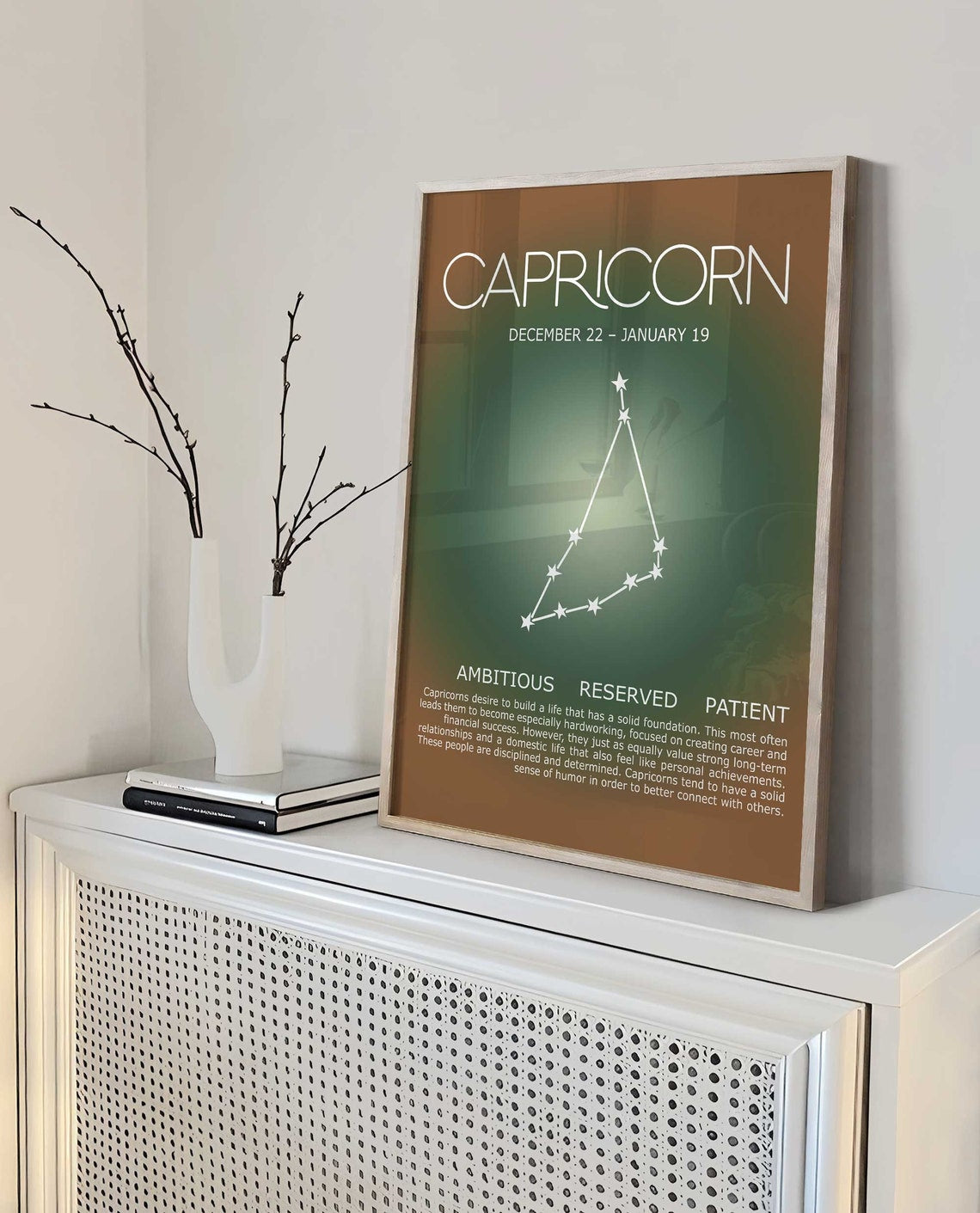 CAPRICORN Star Sign, Zodiac Art, Spiritual Wall Art, Aura Gradient Poster ,Capricorn Gift idea