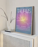 Taurus Print, Taurus Gift, Taurus Poster, Zodiac Poster, Astrology Wall Art, Aura Poster, Gradient Poster, Star Sign Decor, Constellation