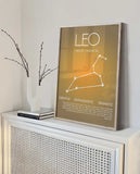 LEO Star Sign, Instant Download Print, Leo Poster, Zodiac Art, Spiritual Wall Art, Aura Gradient Poster