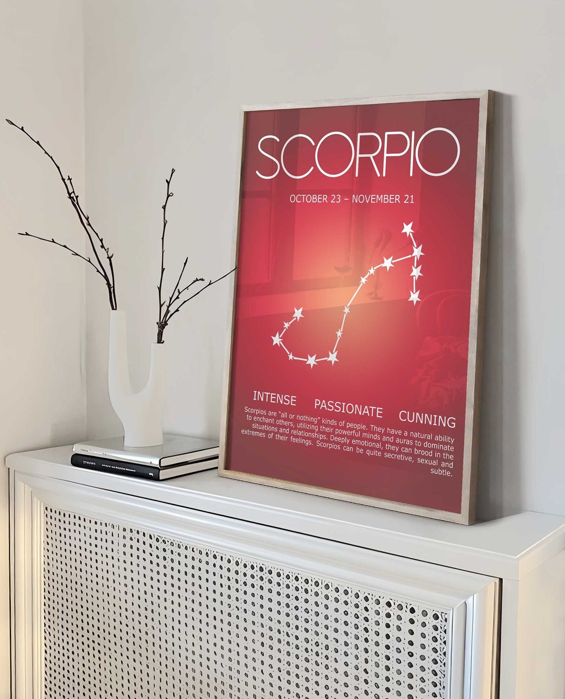 Scorpio Art Print, Scorpio Gift, Scorpio Poster, Zodiac Poster, Astrological Wall Art, Zodiac gifts, Aura Gradient Poster