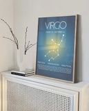 Virgo Art Print, Virgo Gifts, Virgo Poster, Zodiac Poster, Astrological Wall Art, Zodiac gifts, Aura Gradient Poster