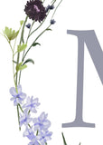 Nursery Wildflower Print, Custom Girl Name Initial, Girl Monogram Name Print, Watercolor Floral, Baby Name Sign, Personalized Nursery Name