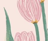 Mid Century Floral, Modern Flower Art Print, Tulips Wall Art, Large modern floral art, Tulip Illustration