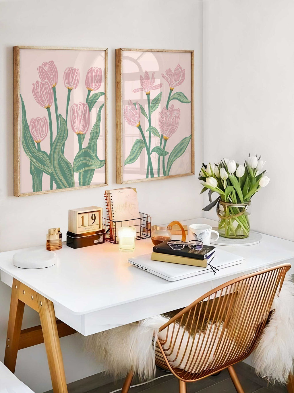 Boho Abstract Flowers, Print Set of 3, Floral Gallery Wall Set, Terracotta Prints, Boho Wall Art, Flower Market Poster