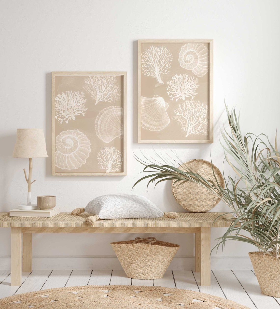 Seashell Wall Art, Coastal Prints, beach house decor, Bathroom Wall Ar –  DiviArts Studio