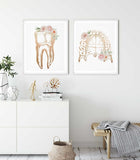 Dentist office decor, ,Dentistry Art, Dental wall art, Tooth Floral Anatomy, Set of 3 Prints, Dentist Clinic Art, Dentist student gifts
