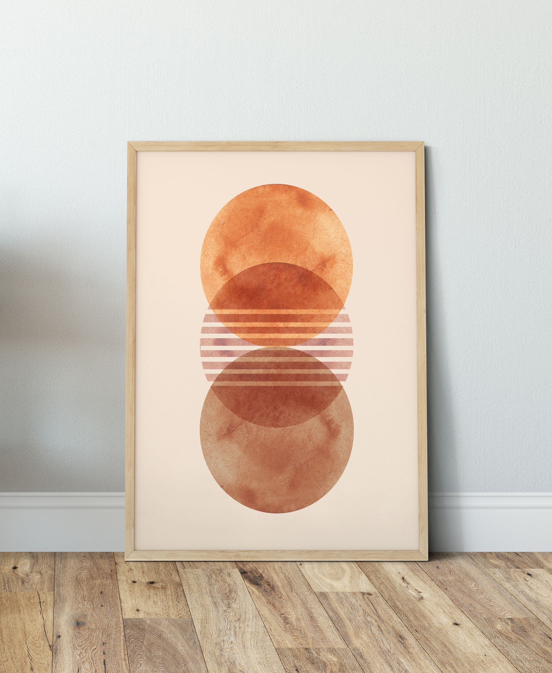 Arte de pared abstracto del sol, arte de pared moderno de mediados de siglo Imagen secundaria del producto
