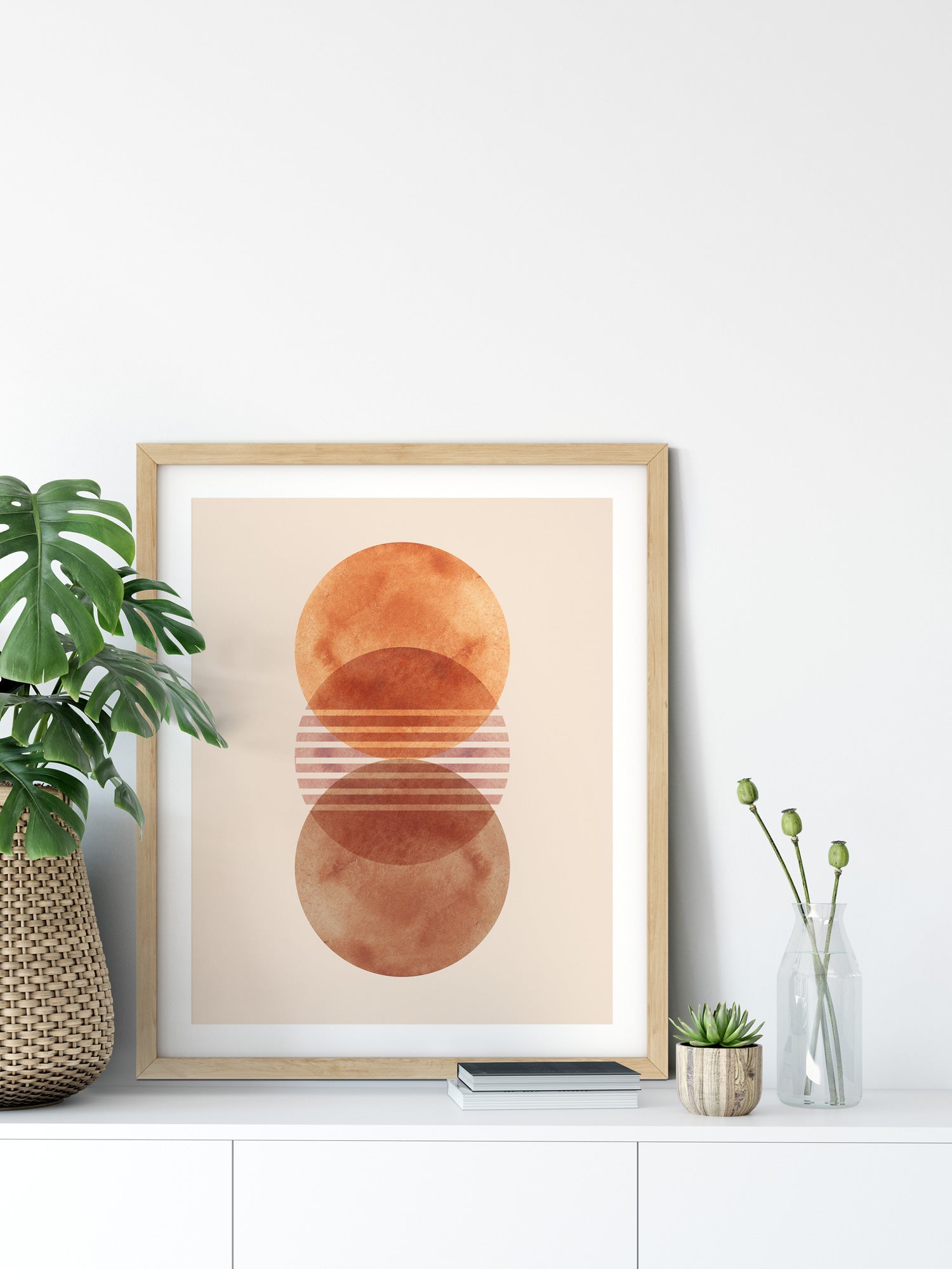 abstact lines sun wall art