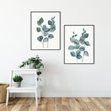 Eucalyptus leaf prints wall art set