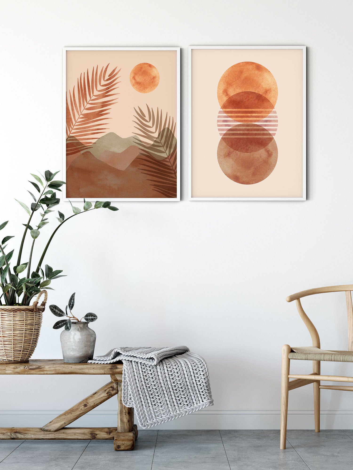 Sun Desert Print Wall Art, Set of 2 Boho Art Prints Secondary image