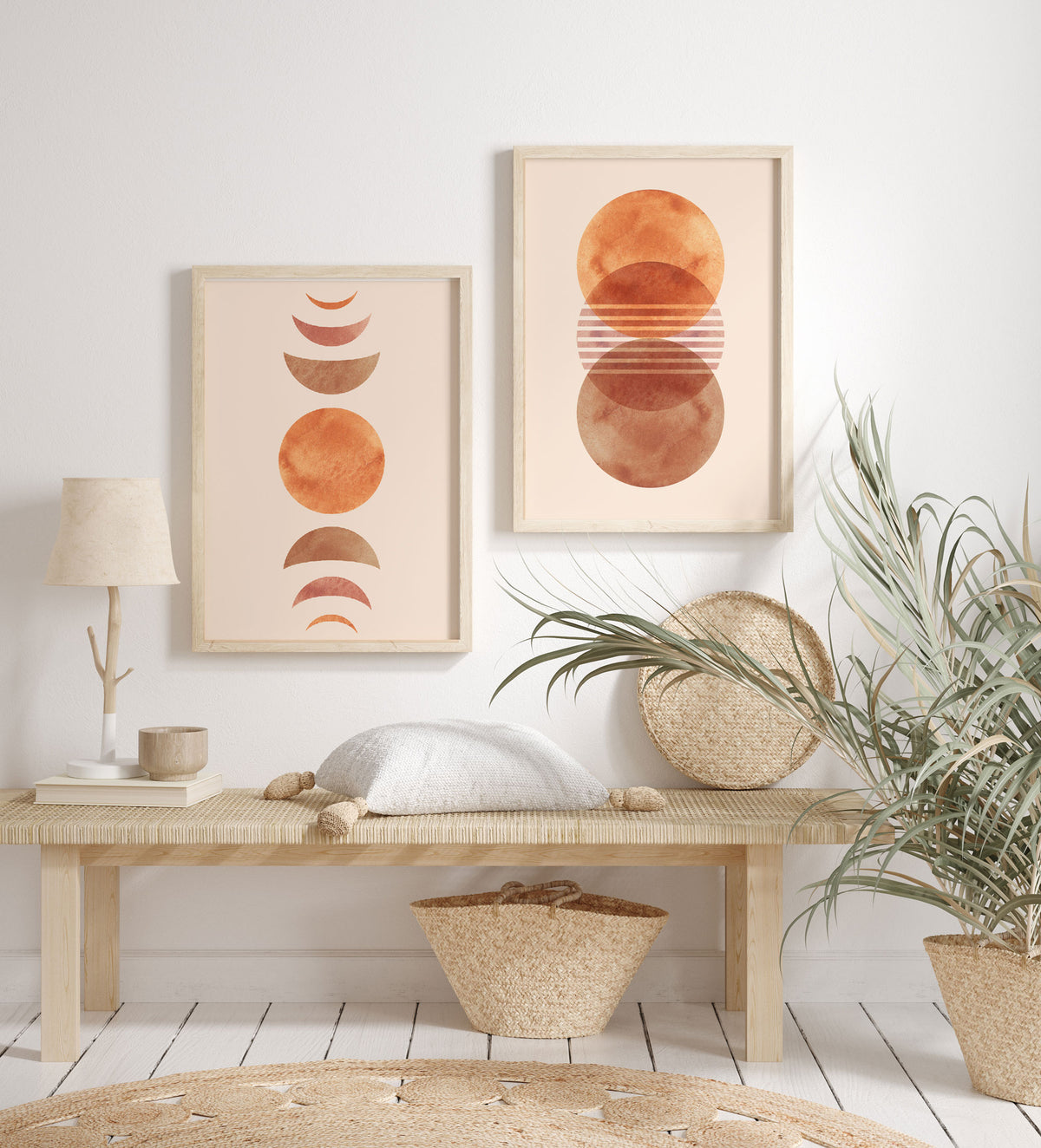 sun moon wall art set of 2 prints