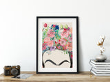 Frida Kahlo Wall Art, Colourful Floral Wall Art Prints Set of 3